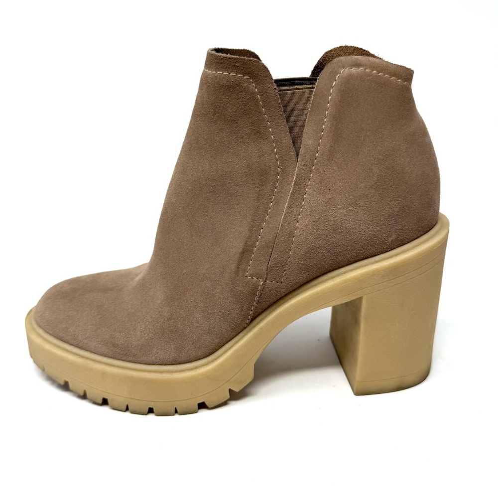 Dolce Vita Cashe H2O Taupe Suede Lug Sole Ankle Platform Boots 8.5 Waterproof - Picture 12 of 16